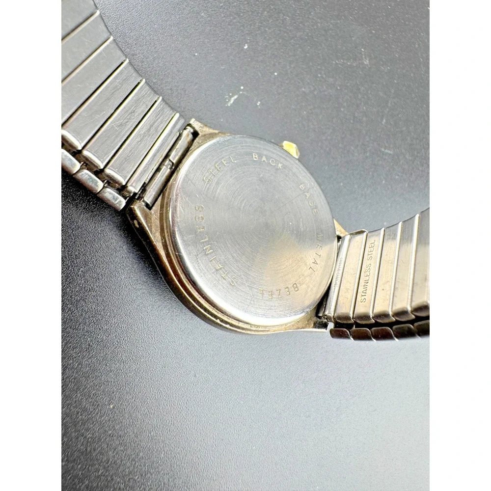 Vintage Benrus Quartz Two Tone Octagon Watch Day Date